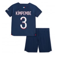 Fotbalové Dres Paris Saint-Germain Presnel Kimpembe #3 Dětské Domácí 2023-24 Krátký Rukáv (+ trenýrky)